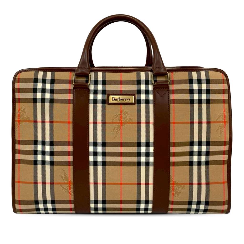 Burberry Haymarket Check Canvas Business Bag
