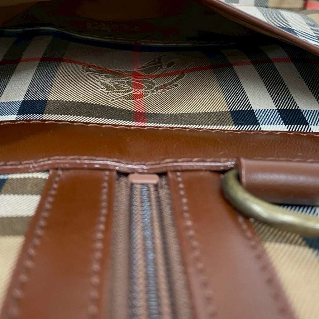 Burberry Haymarket Check Canvas Business Bag - 5