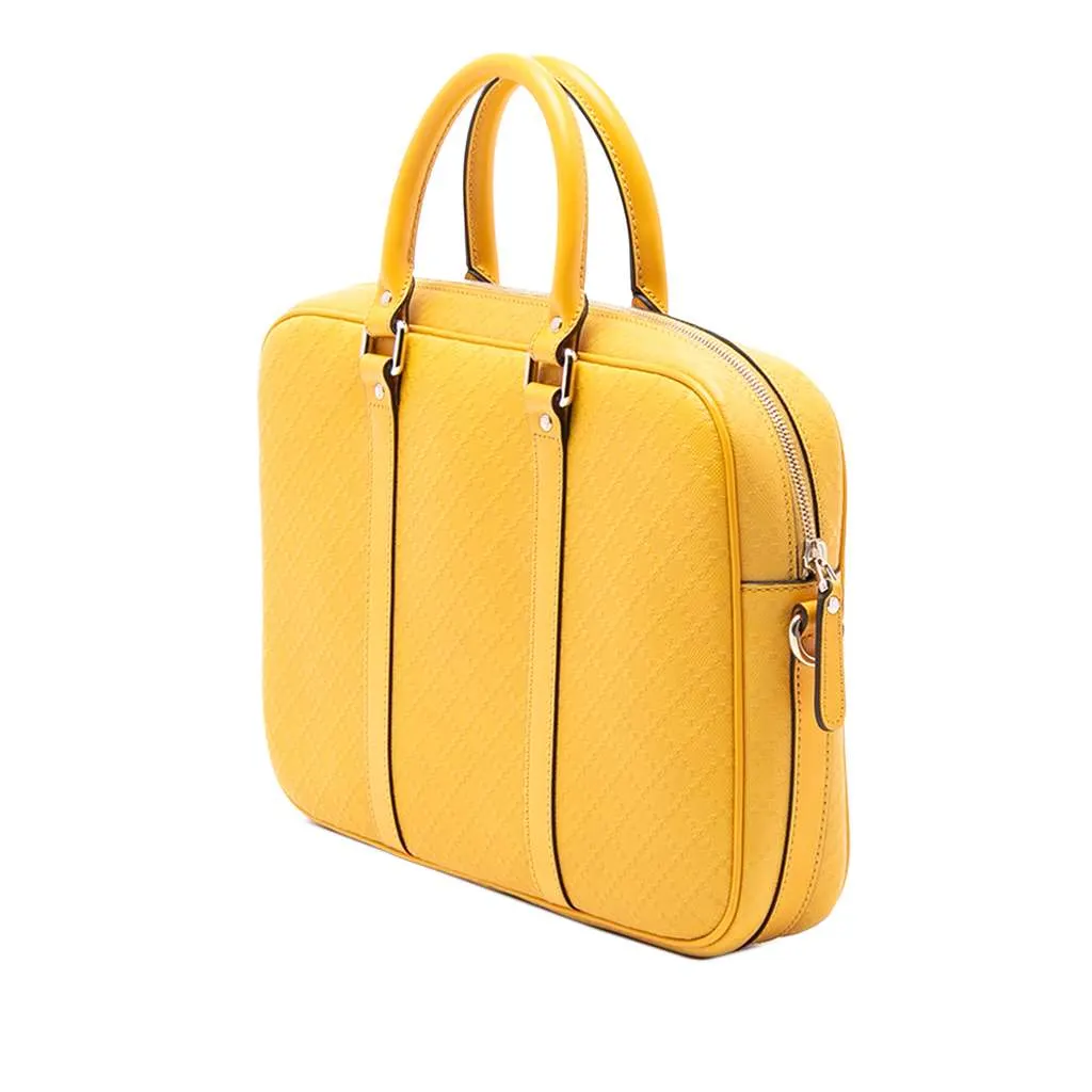 Gucci Medium Leather Diamante Bright Business Bag Yellow Leather Very good - Back View
