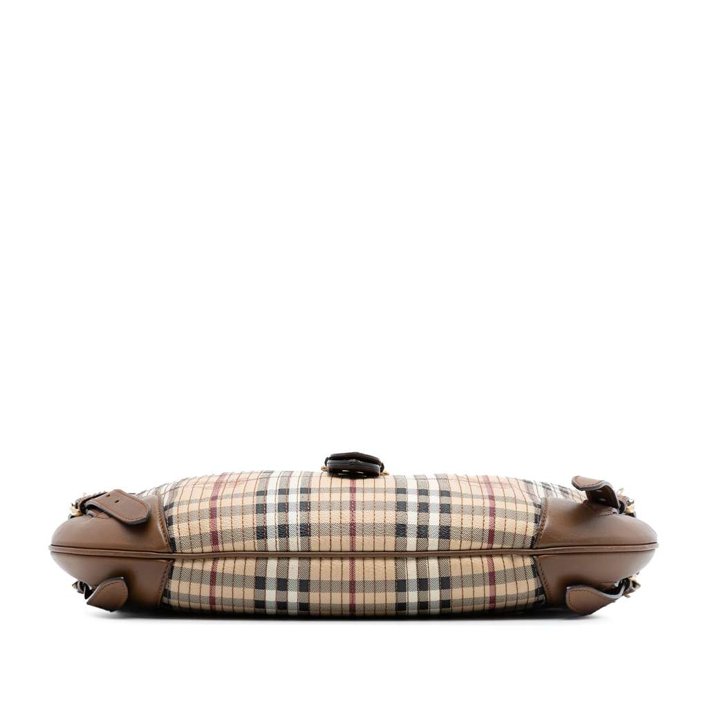 Burberry Haymarket Check Stitched Coated Canvas and Leather Dunloe Satchel - 3