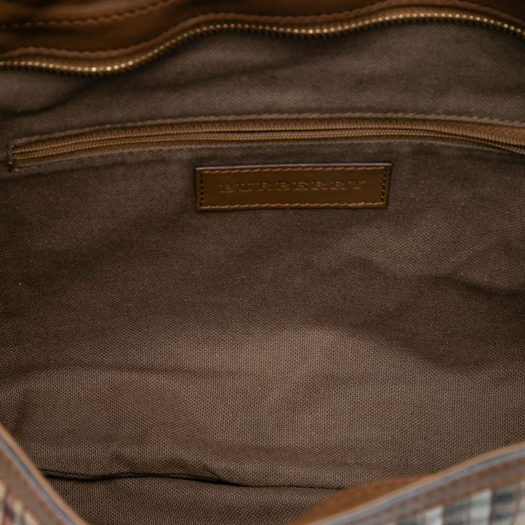 Burberry Haymarket Check Stitched Coated Canvas and Leather Dunloe Satchel - 4