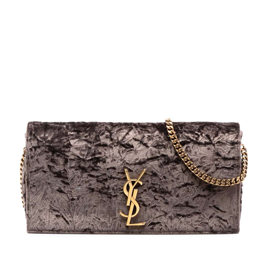 Saint Laurent Crushed Velvet Monogram Kate 99 Tassel Bag