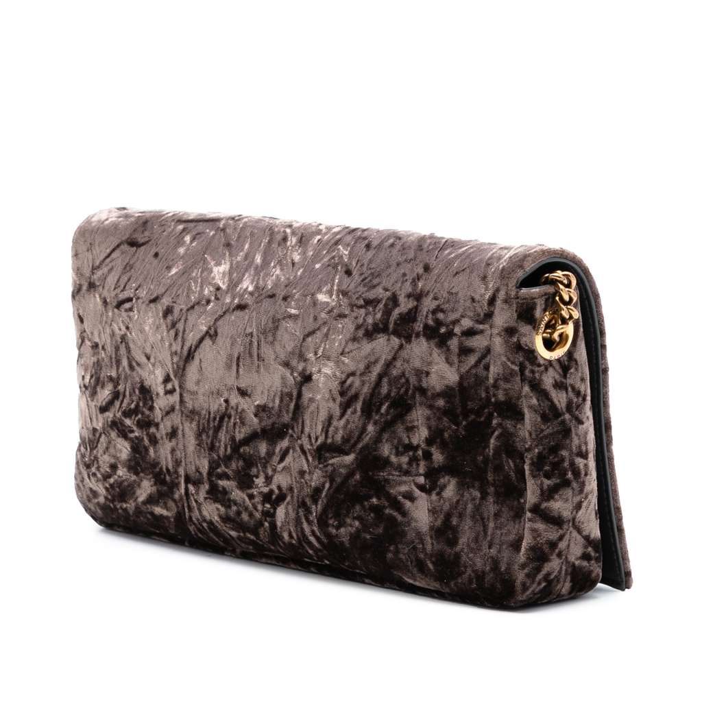 Saint Laurent Crushed Velvet Monogram Kate 99 Tassel Bag - 2