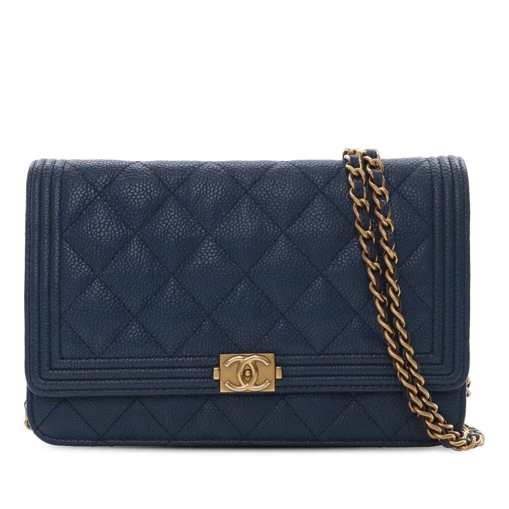 Chanel Quilted Caviar Boy Wallet on Chain
