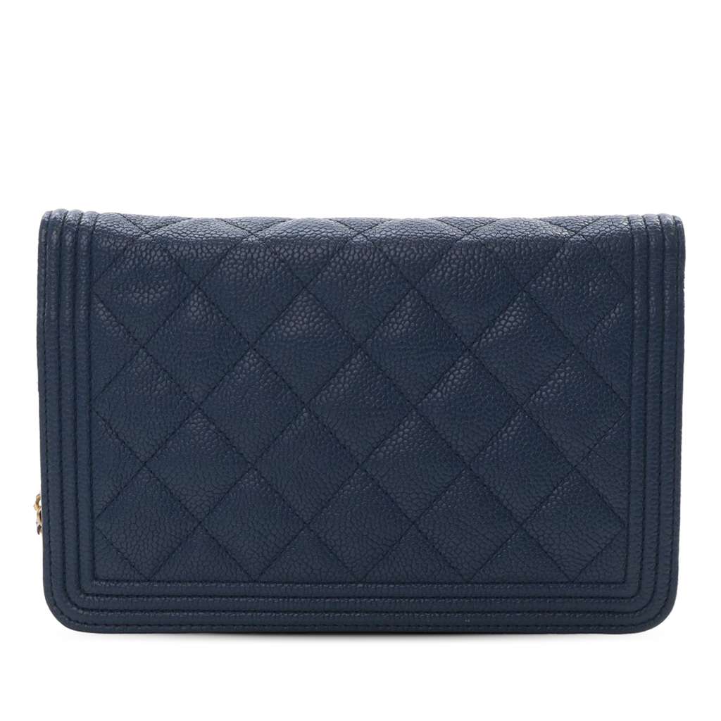 Chanel Quilted Caviar Boy Wallet on Chain - 2