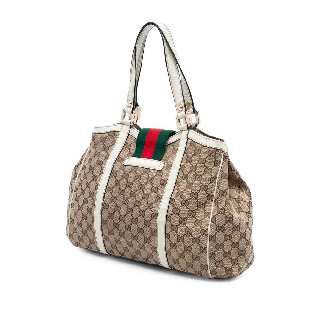 Gucci GG Canvas Web New Ladies Tote - 2
