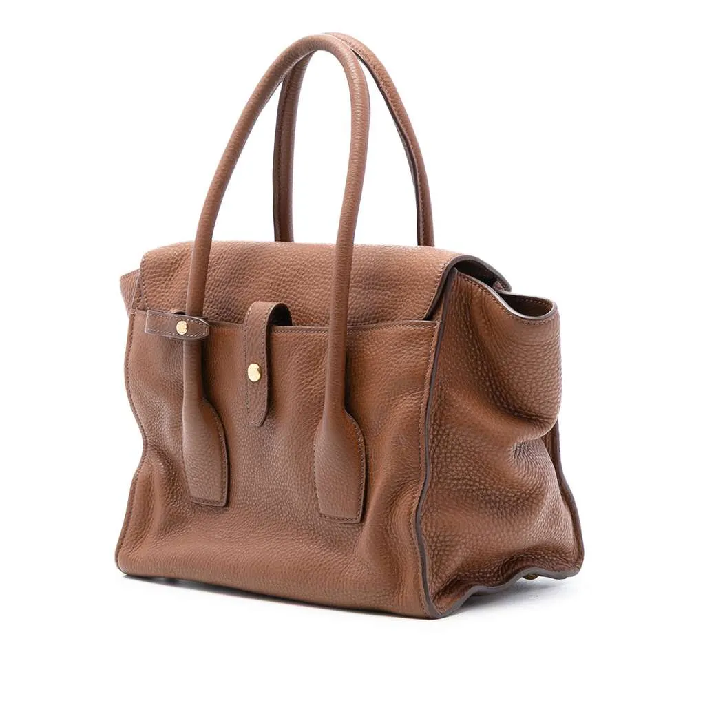 Prada Vitello Daino Sound Lock Satchel Brown Leather Very good - Back View