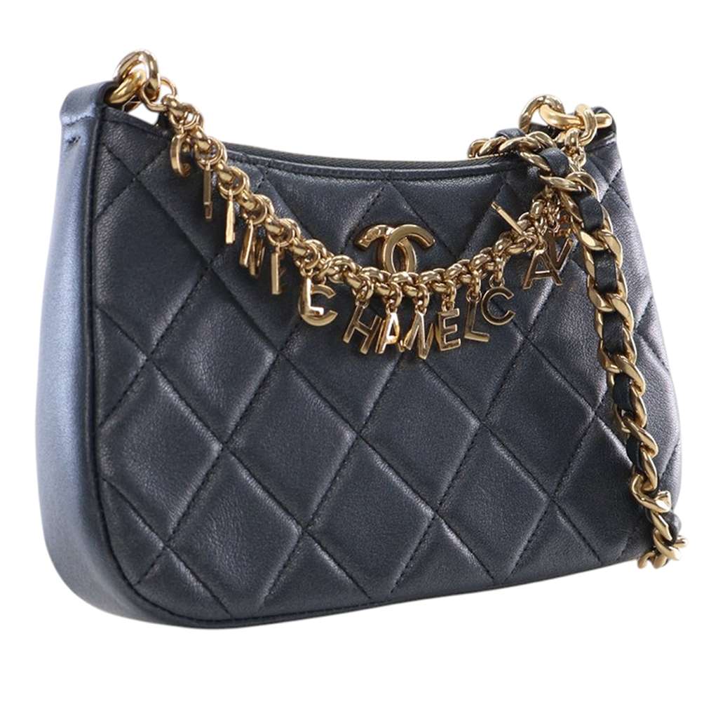 Chanel Small Quilted Lambskin Logo Chain Crossbody - 2
