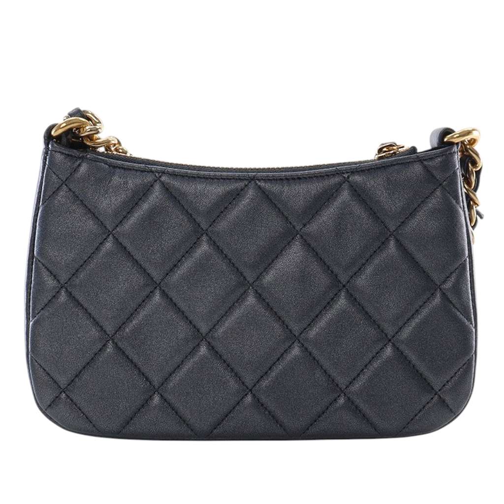 Chanel Small Quilted Lambskin Logo Chain Crossbody - 4