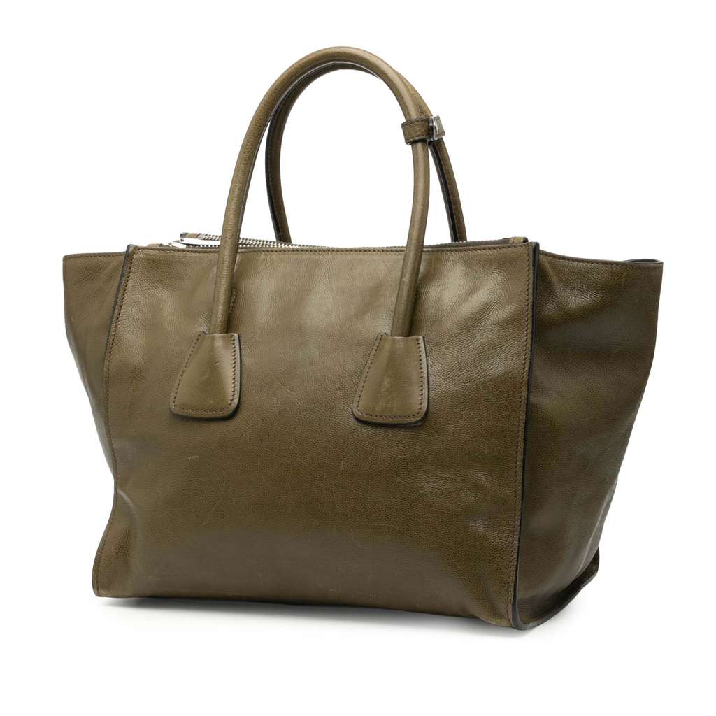 Prada Glace Calf Twin Pocket Double Handle Satchel - 2