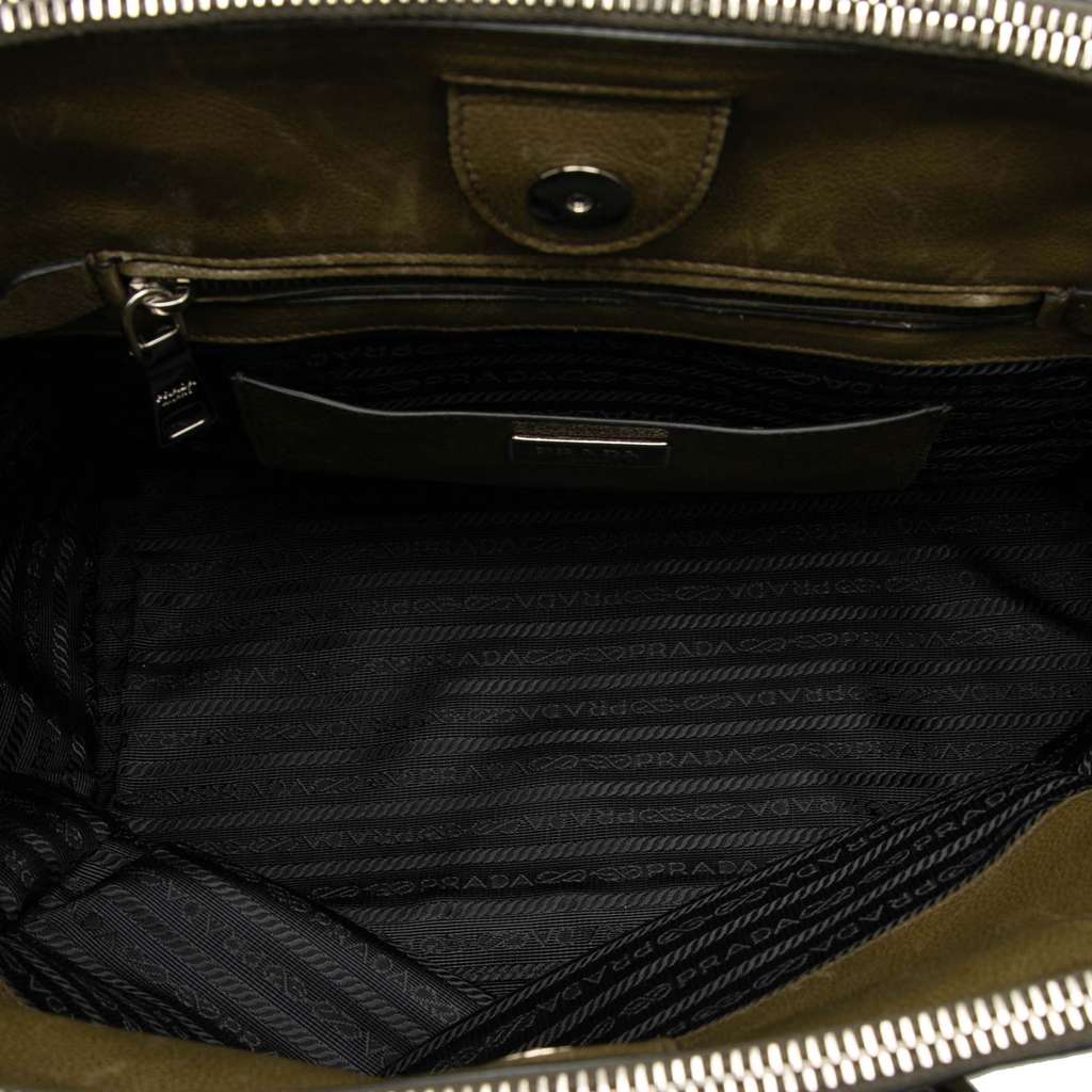 Prada Glace Calf Twin Pocket Double Handle Satchel - 4