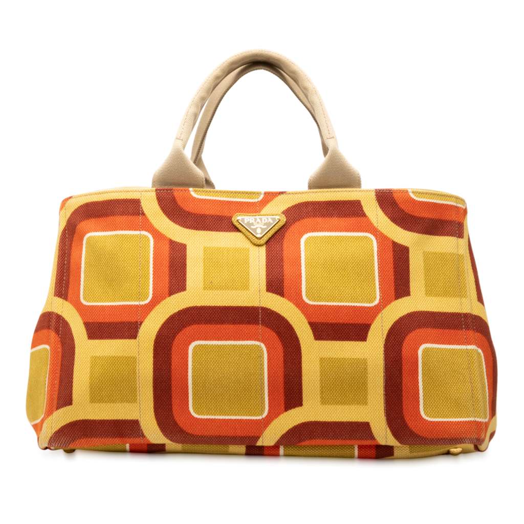 Prada Large Printed Canvas Canapa Soho Satchel