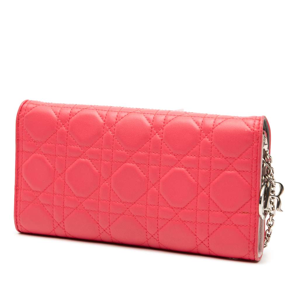 Dior Lambskin Cannage Lady Dior Wallet On Chain - 2