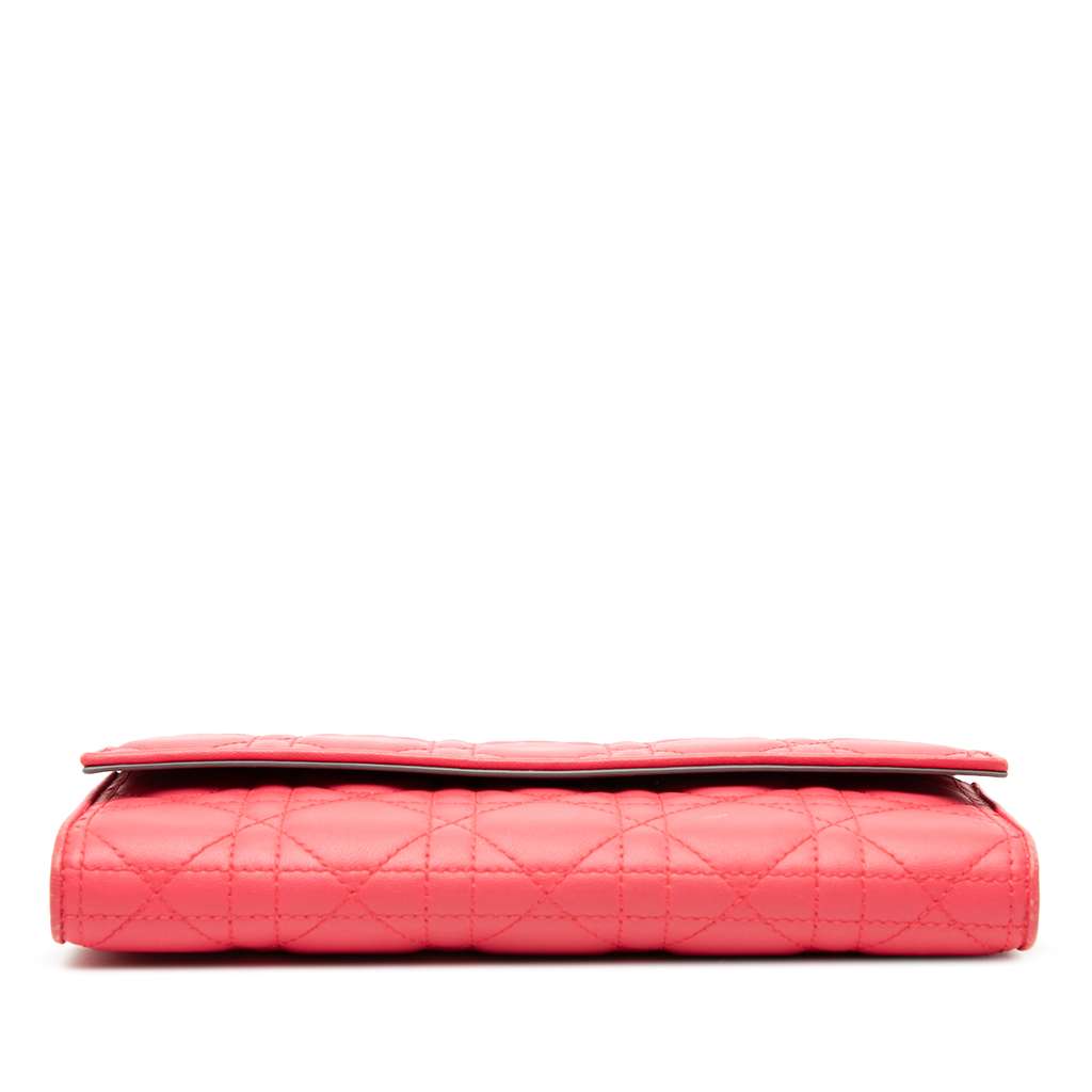 Dior Lambskin Cannage Lady Dior Wallet On Chain - 3