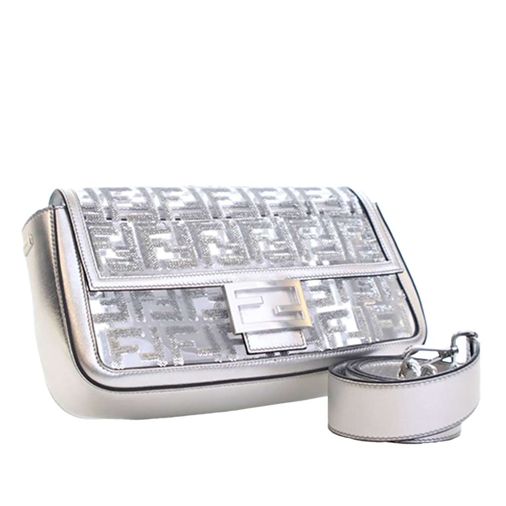 Fendi Nicki Minaj Medium Sequined PVC FF 1974 Baguette Satchel - 3