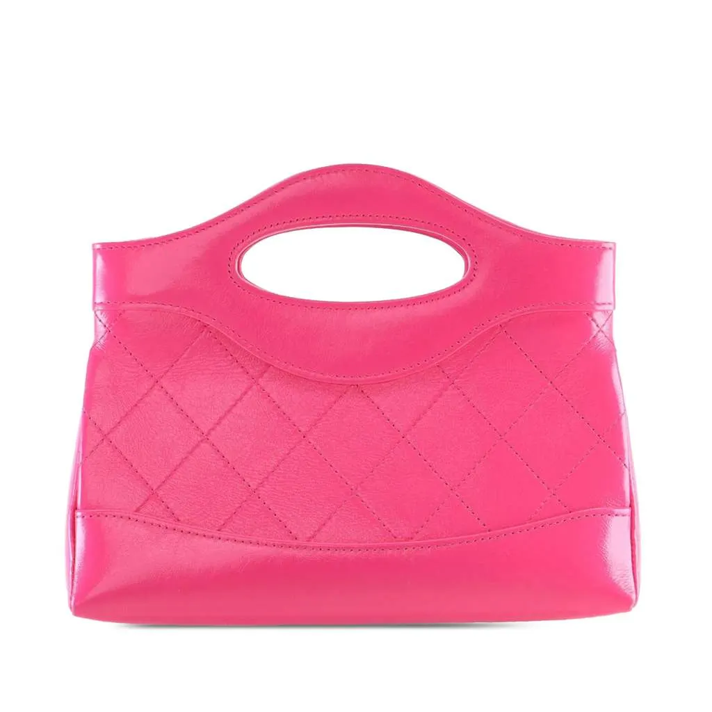 Chanel Nano Shiny Aged Calfskin 31 Shopping Bag Pink Leather Good - Inside View