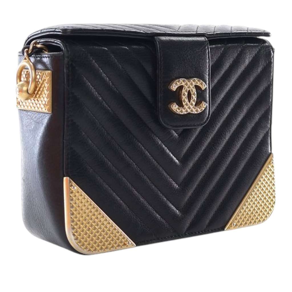 Chanel CC Chevron Calfskin Rock The Corners Minaudiere Bag - 3