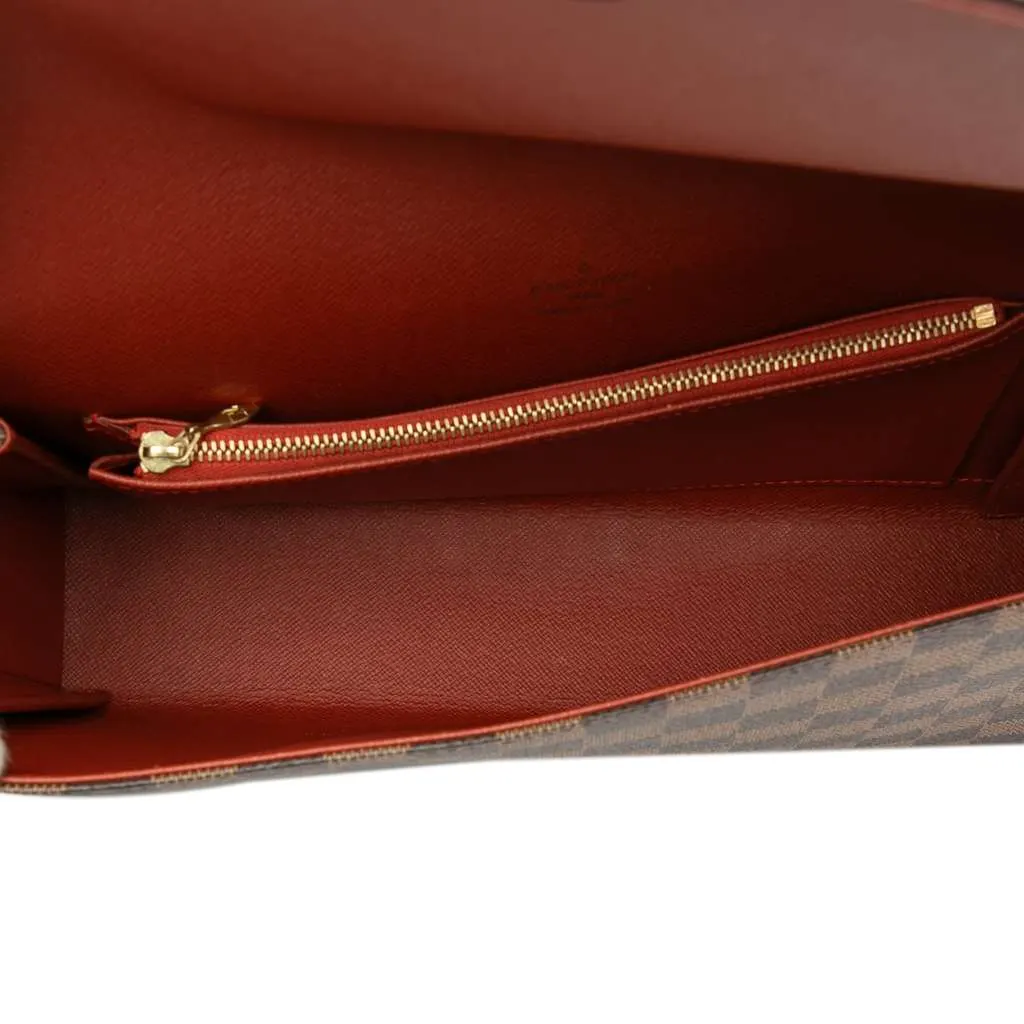 Louis Vuitton Damier Ebene Tribeca Long Brown Very good - Model View