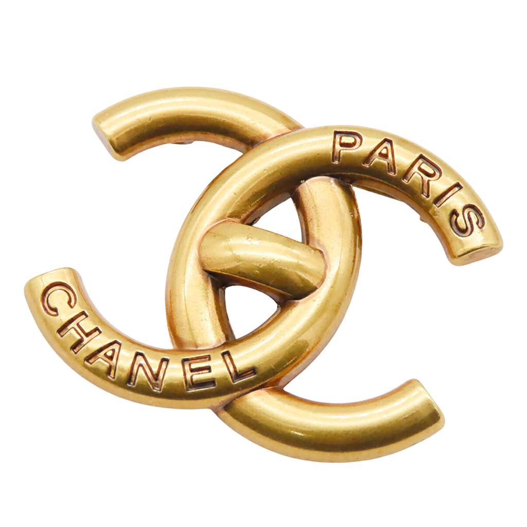 Chanel Gold Plated CC Brooch