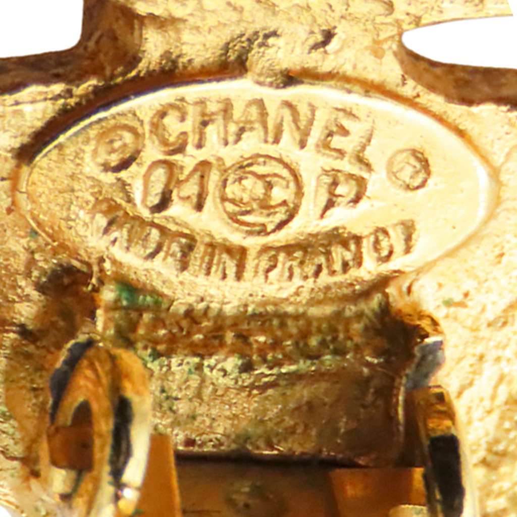 Chanel CC Gold Plated Flower Clip On Earrings - 5