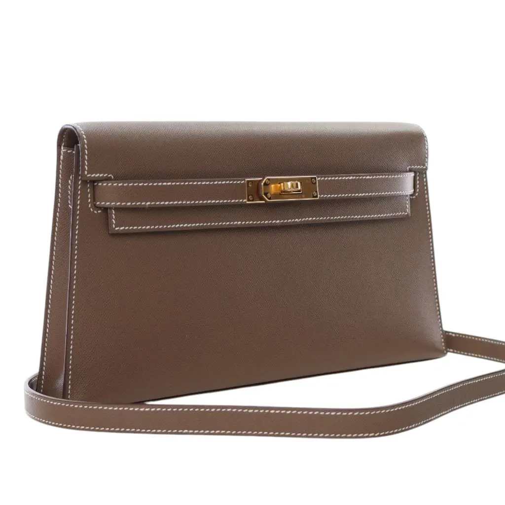 Hermès Veau Madame Kelly Elan Brown Leather Good - Back View
