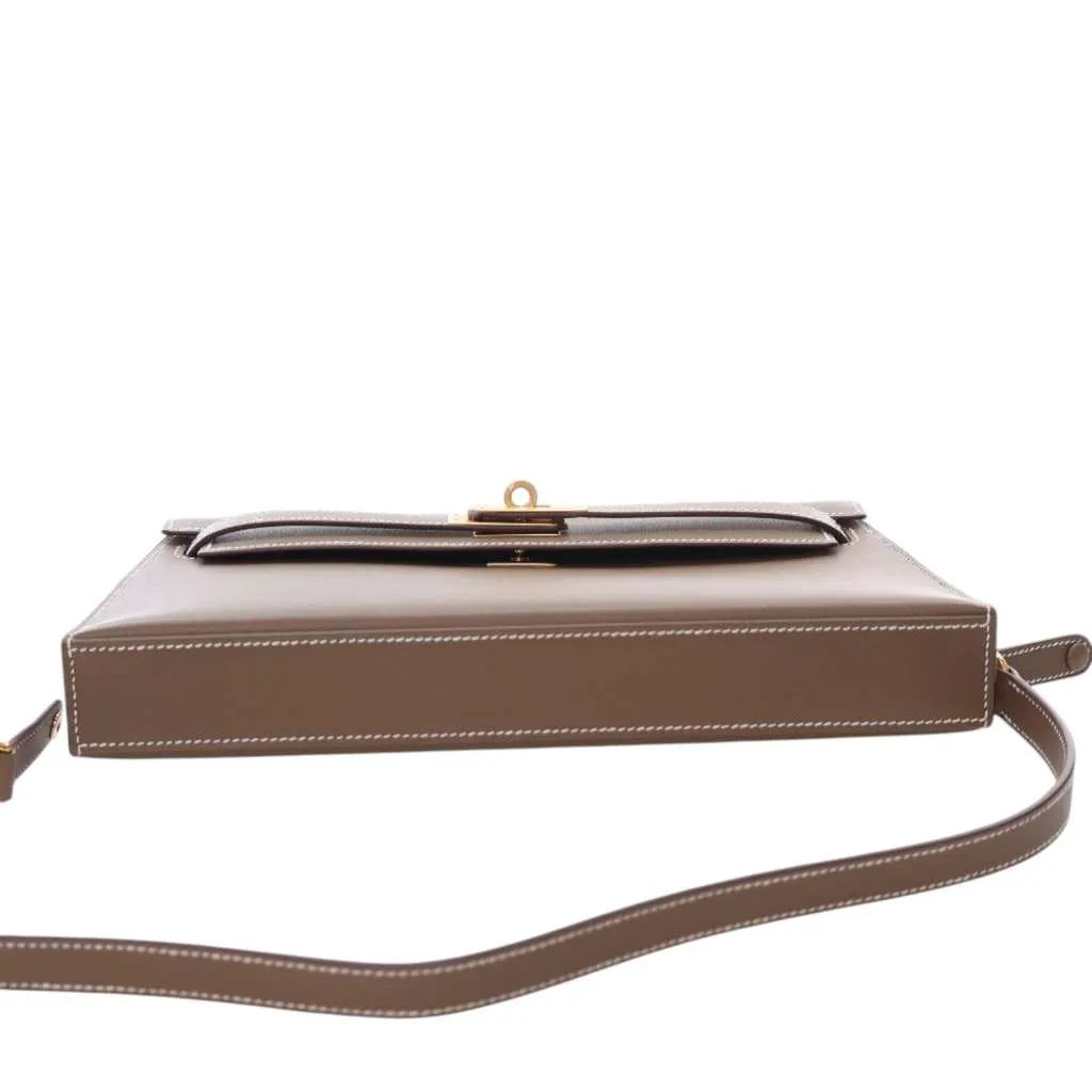 Hermès Veau Madame Kelly Elan Brown Leather Good - Box View