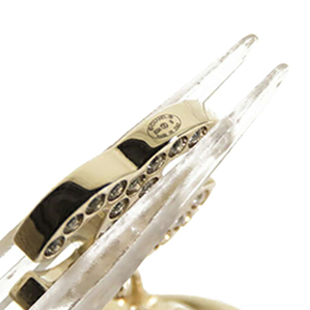 Chanel CC Gold Plated Crystal Drop Hoop Push Back Earrings - 5