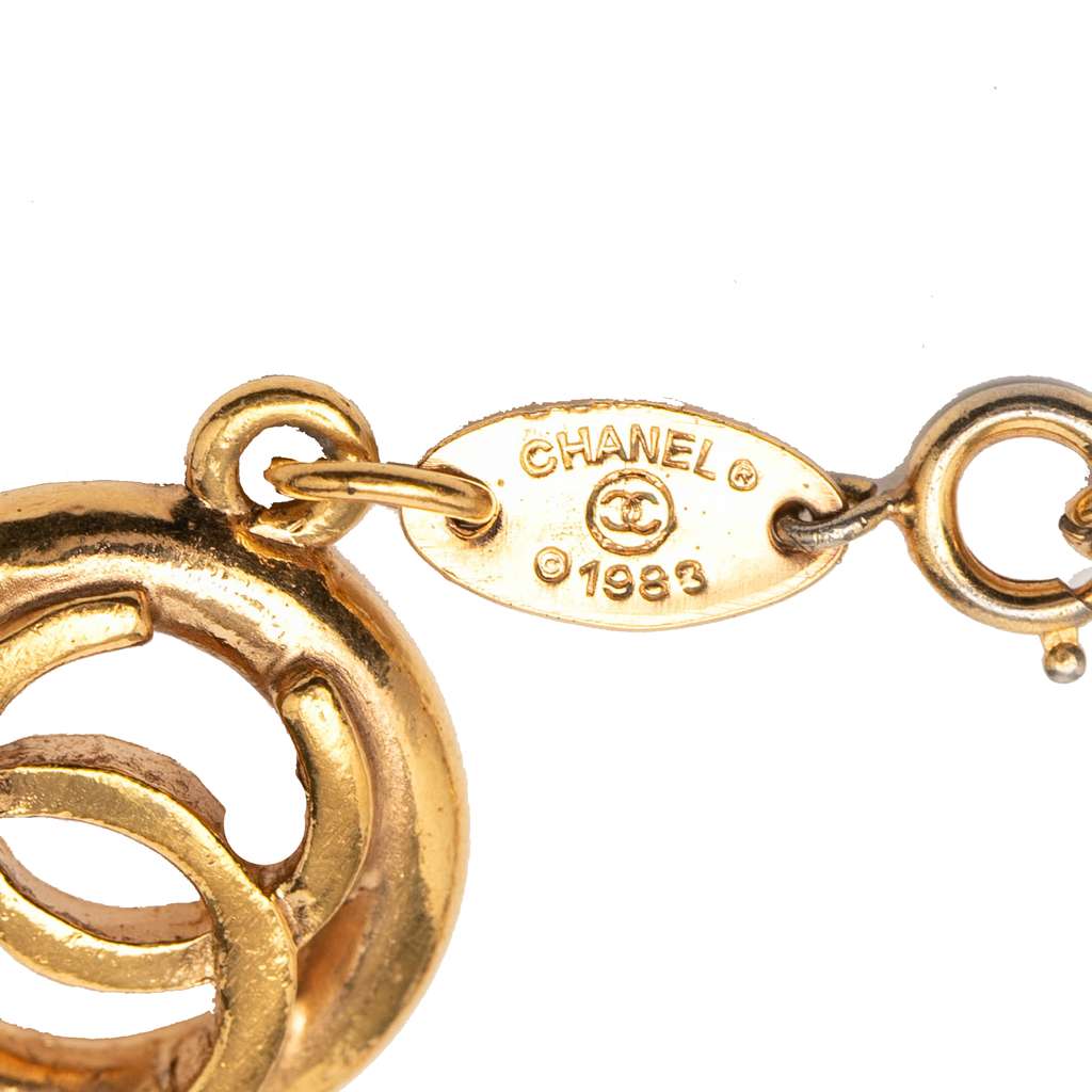 Chanel CC Gold Plated Openwork Circle Charms Link Bracelet - 4