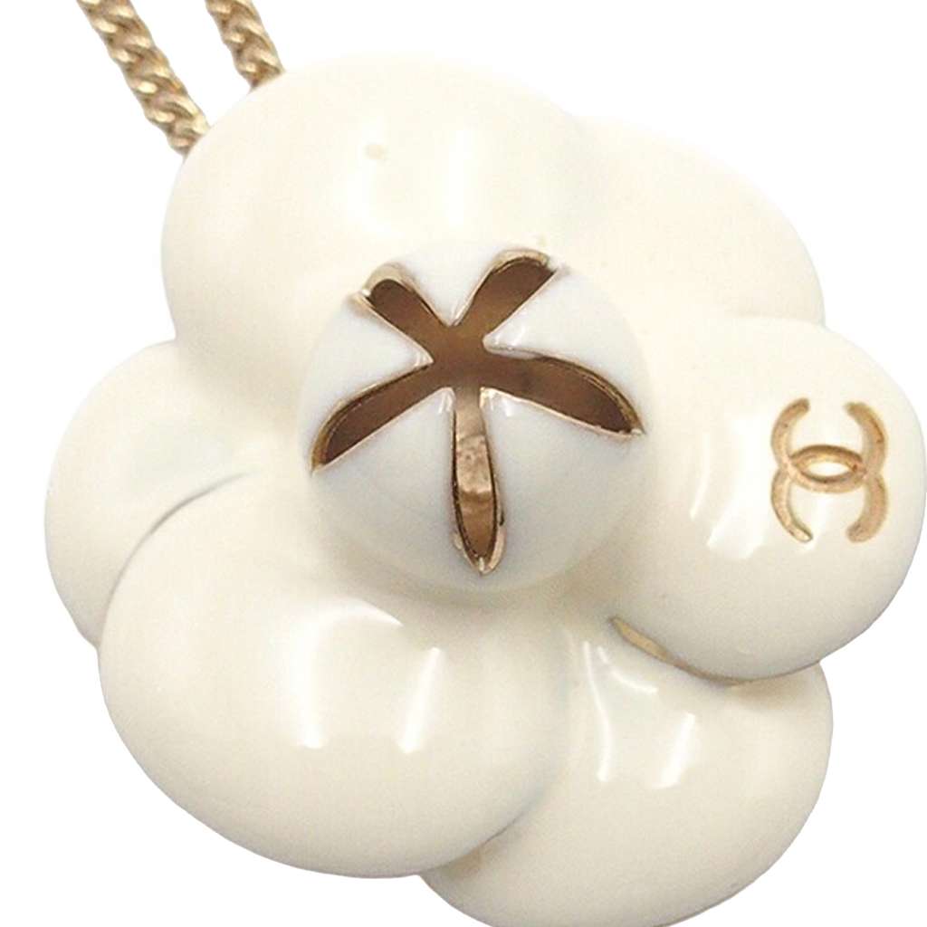 Chanel Gold Plated CC Camellia Pendant Necklace - 5