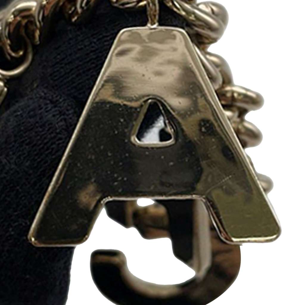 Chanel CC Gold Plated Enamel Logo Charm Bracelet - 5