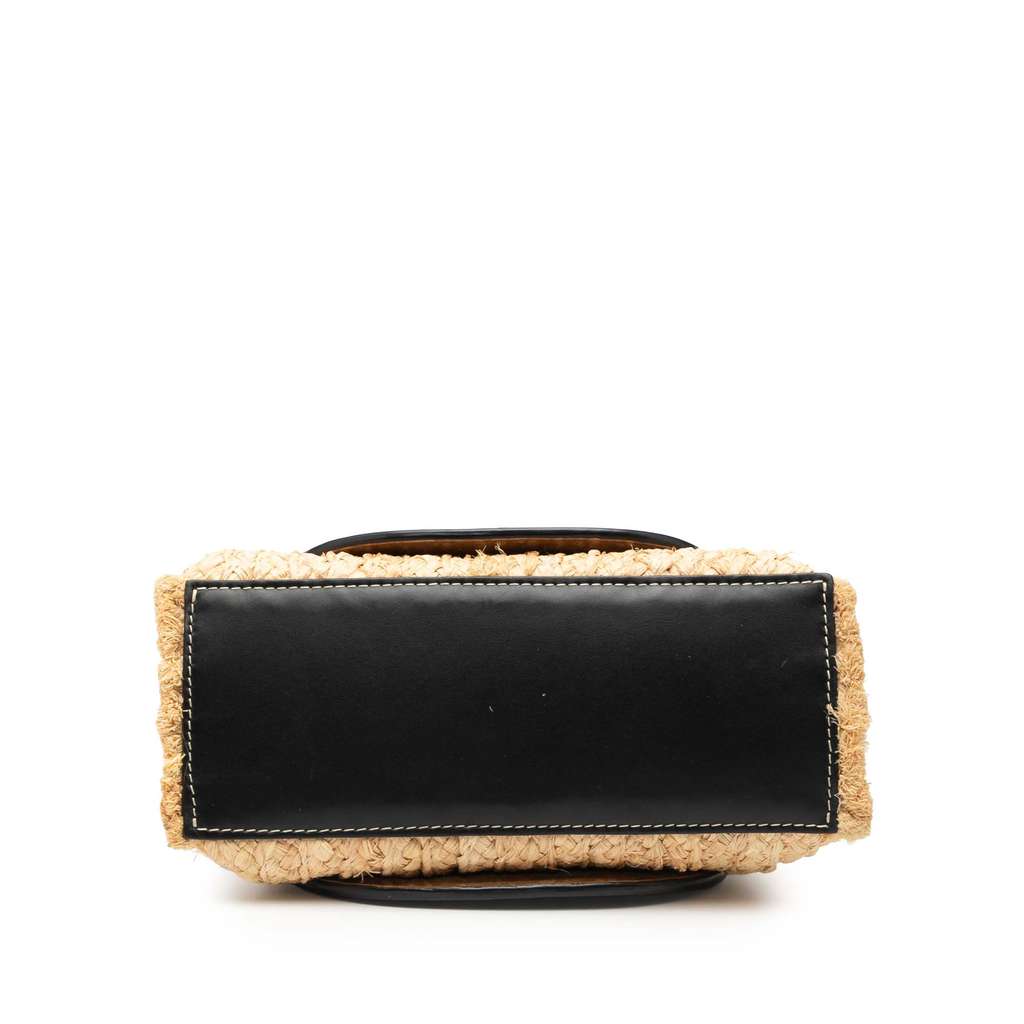 Loewe Small Raffia and Leather Gate Top Handle Bag - 3