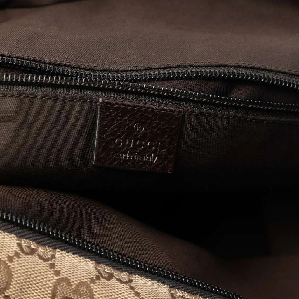 Gucci GG Canvas Web Tote Brown Canvas Good - Box View