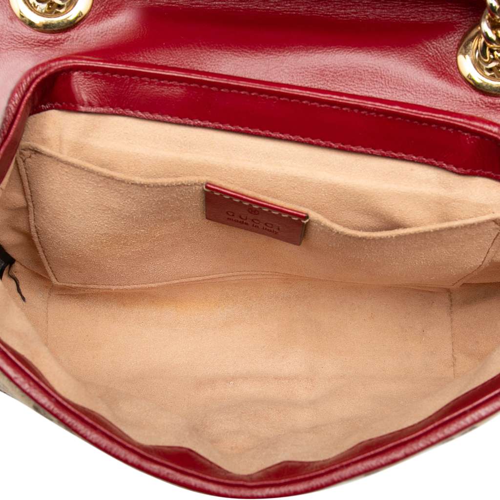 Gucci Small GG Marmont Matelasse Diagonal GG Canvas and Leather Shoulder Bag - 4