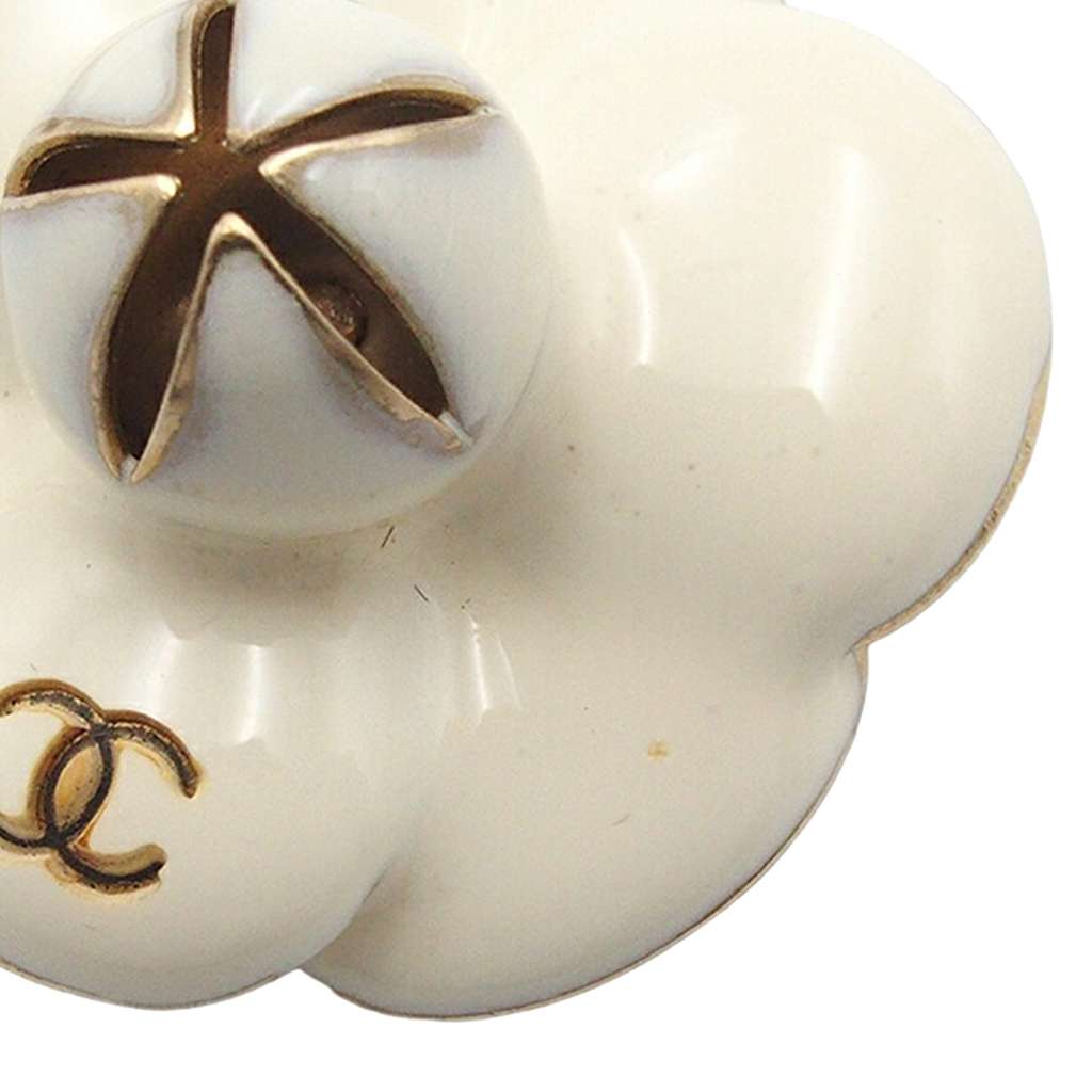 Chanel CC Gold Plated Enamel Camellia Pendant Necklace - 5