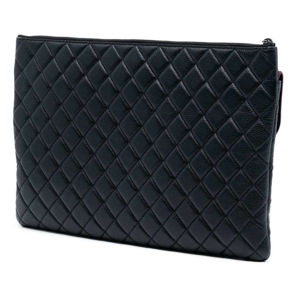 Chanel Large Quilted Grained Calfskin Archi Chic Cosmetic Case - 2