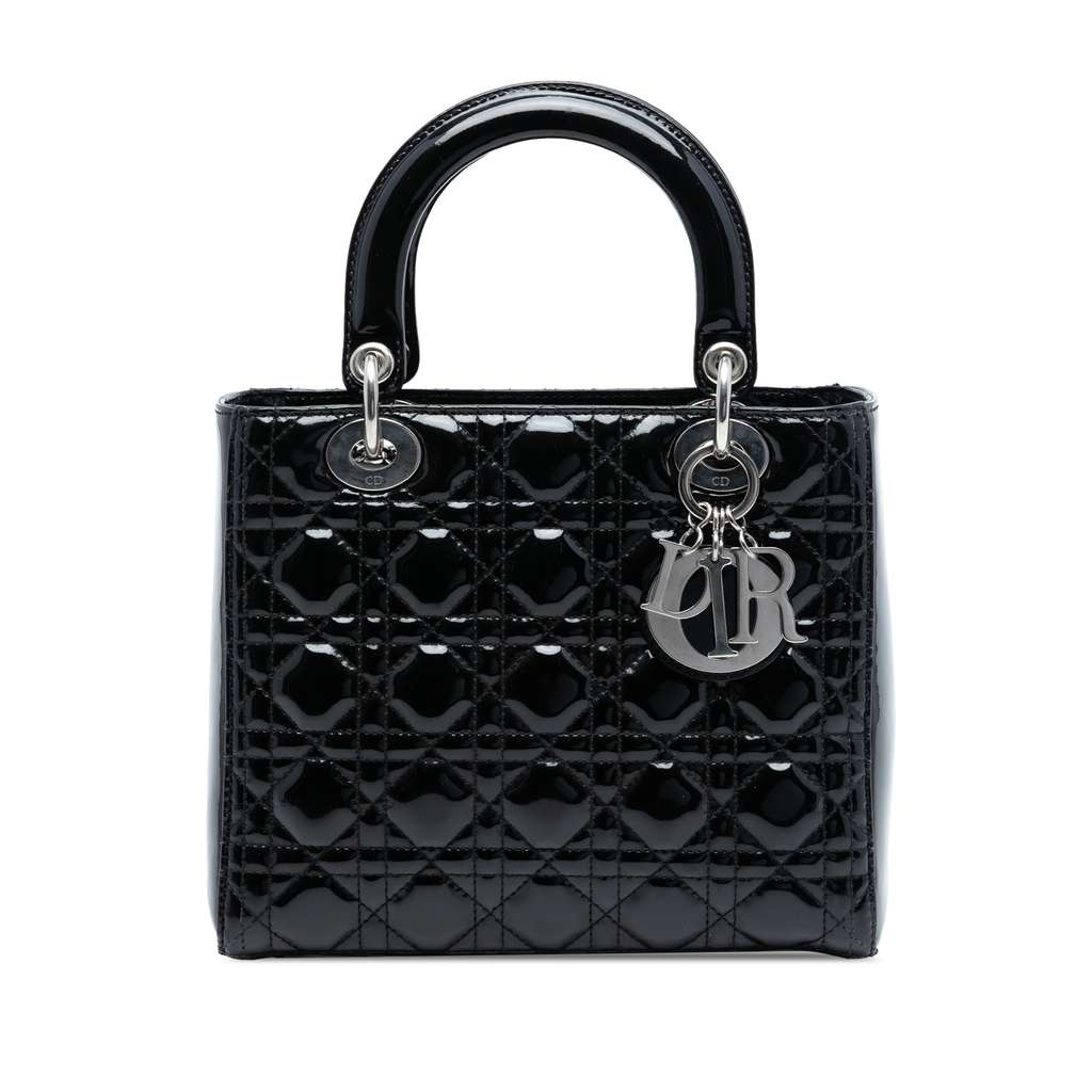 Dior Medium Patent Cannage Lady Dior