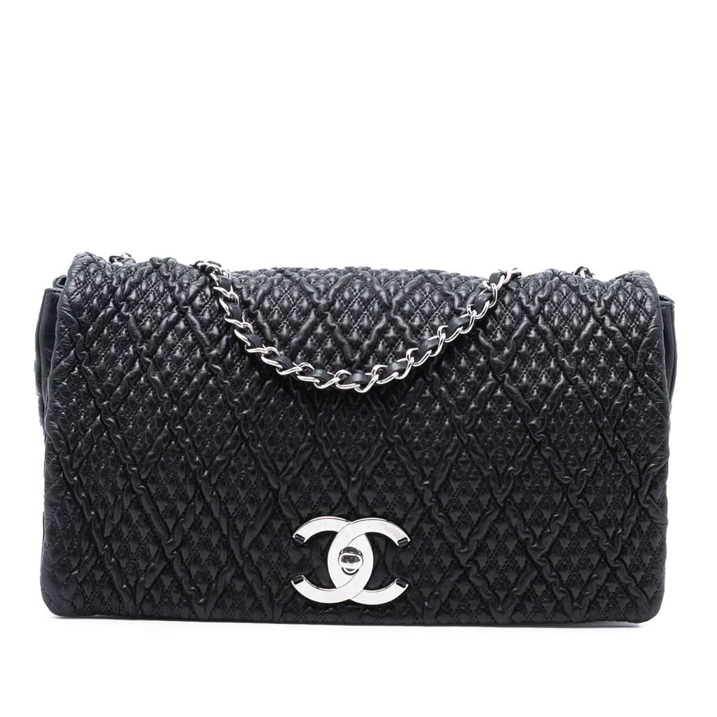 Chanel CC Quilted Astrakhan Single Flap
