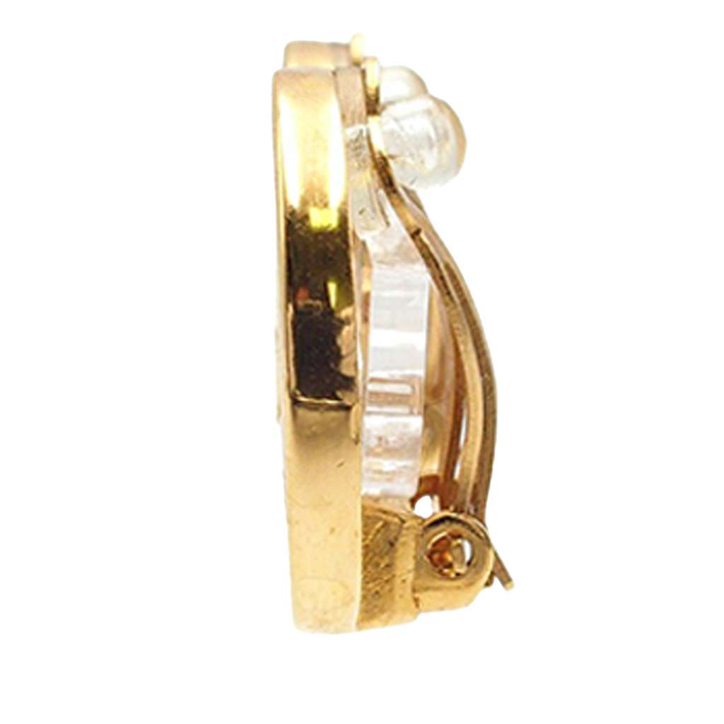 Chanel CC Gold Plated Round Clip on Earrings - 2