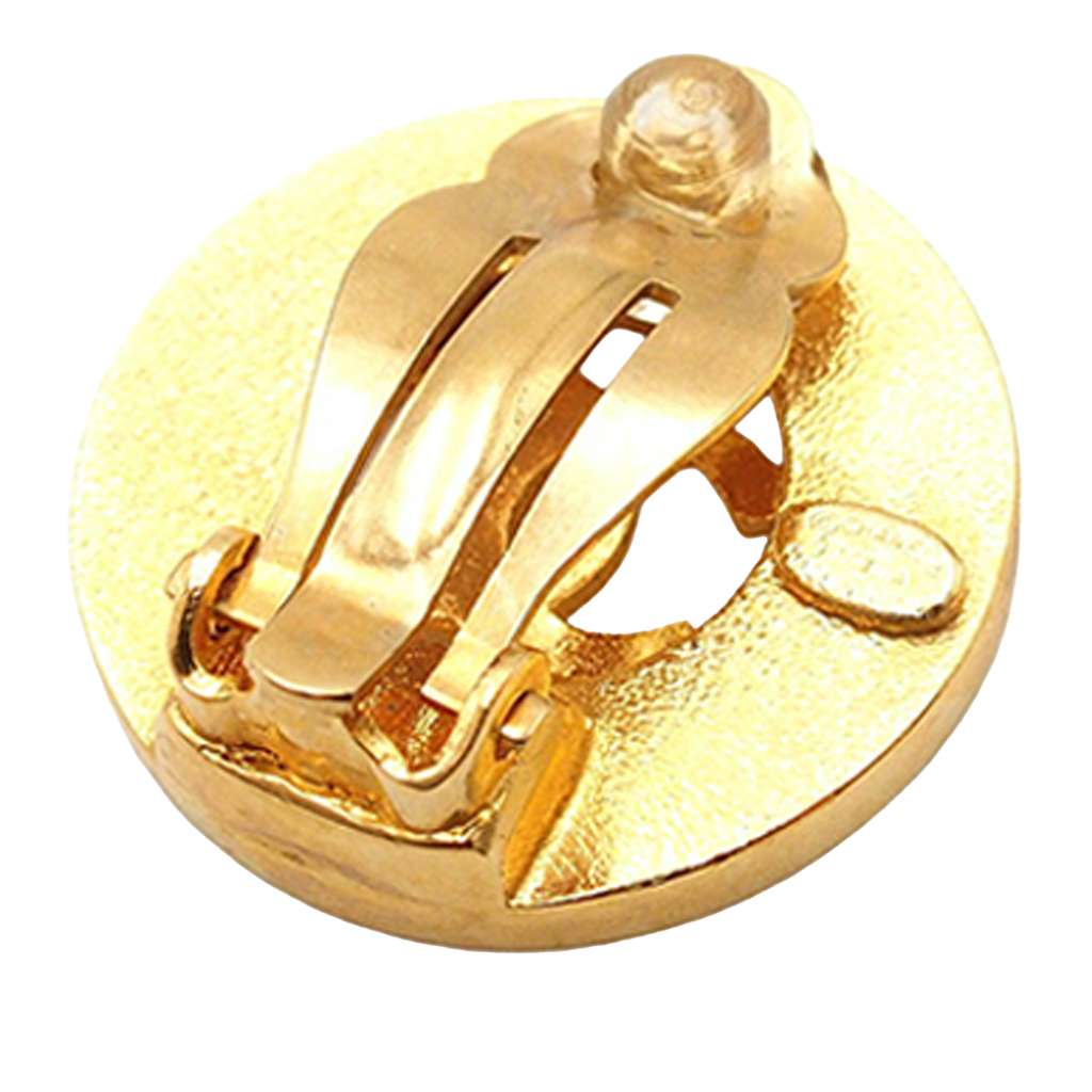 Chanel CC Gold Plated Round Clip on Earrings - 5