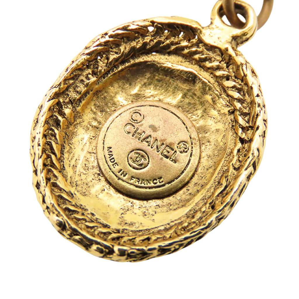 Chanel CC Gold Plated Oval Pendant Necklace - 3