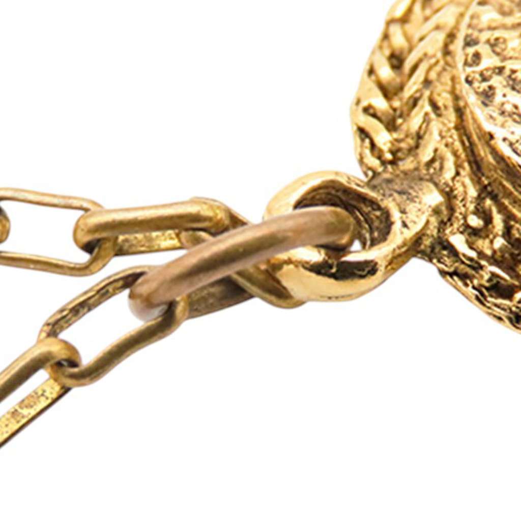 Chanel CC Gold Plated Oval Pendant Necklace - 5