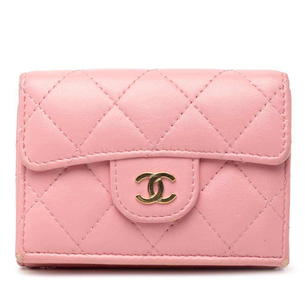 Chanel CC Quilted Lambskin Compact Flap Wallet
