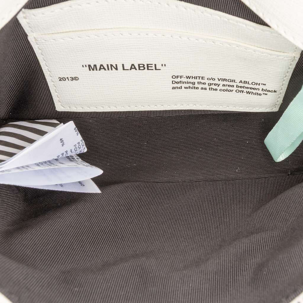 Off-white Mini Leather Binder Clip Flap Bag - 4