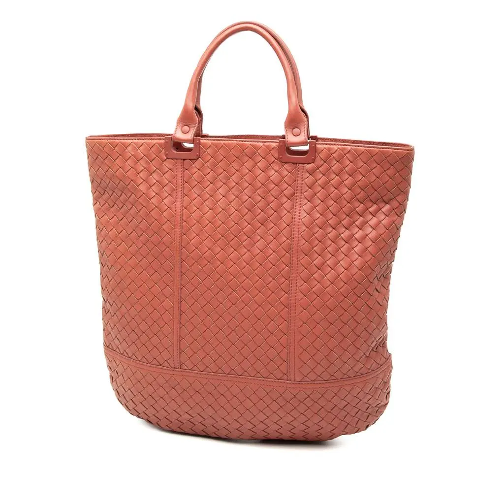 Bottega Veneta Nappa Intrecciato Tote Orange Leather Very good - Back View