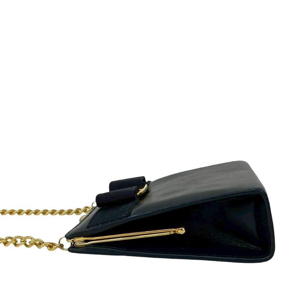 Salvatore Ferragamo Leather Vara Chain Crossbody - 5