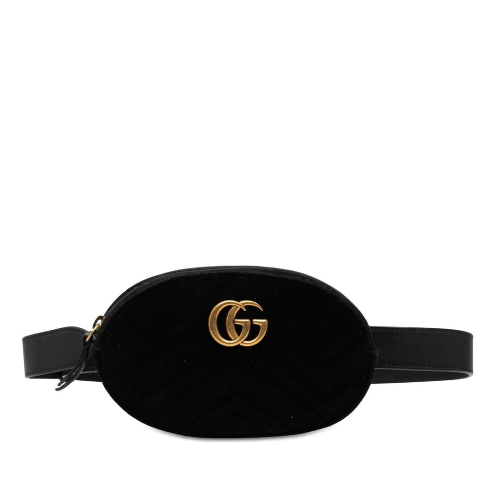 Gucci GG Marmont Matelasse Velvet Belt Bag