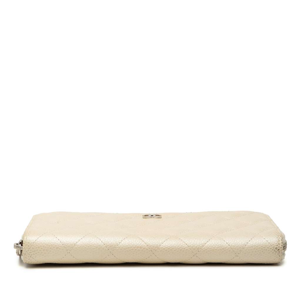 Chanel CC Quilted Iridescent Caviar Zip Around Long Wallet - 3