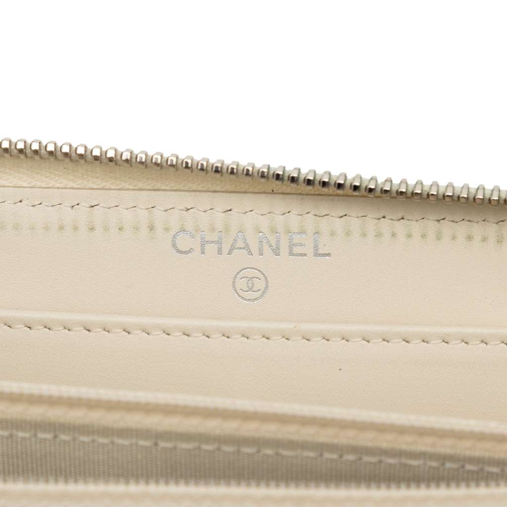Chanel CC Quilted Iridescent Caviar Zip Around Long Wallet - 5