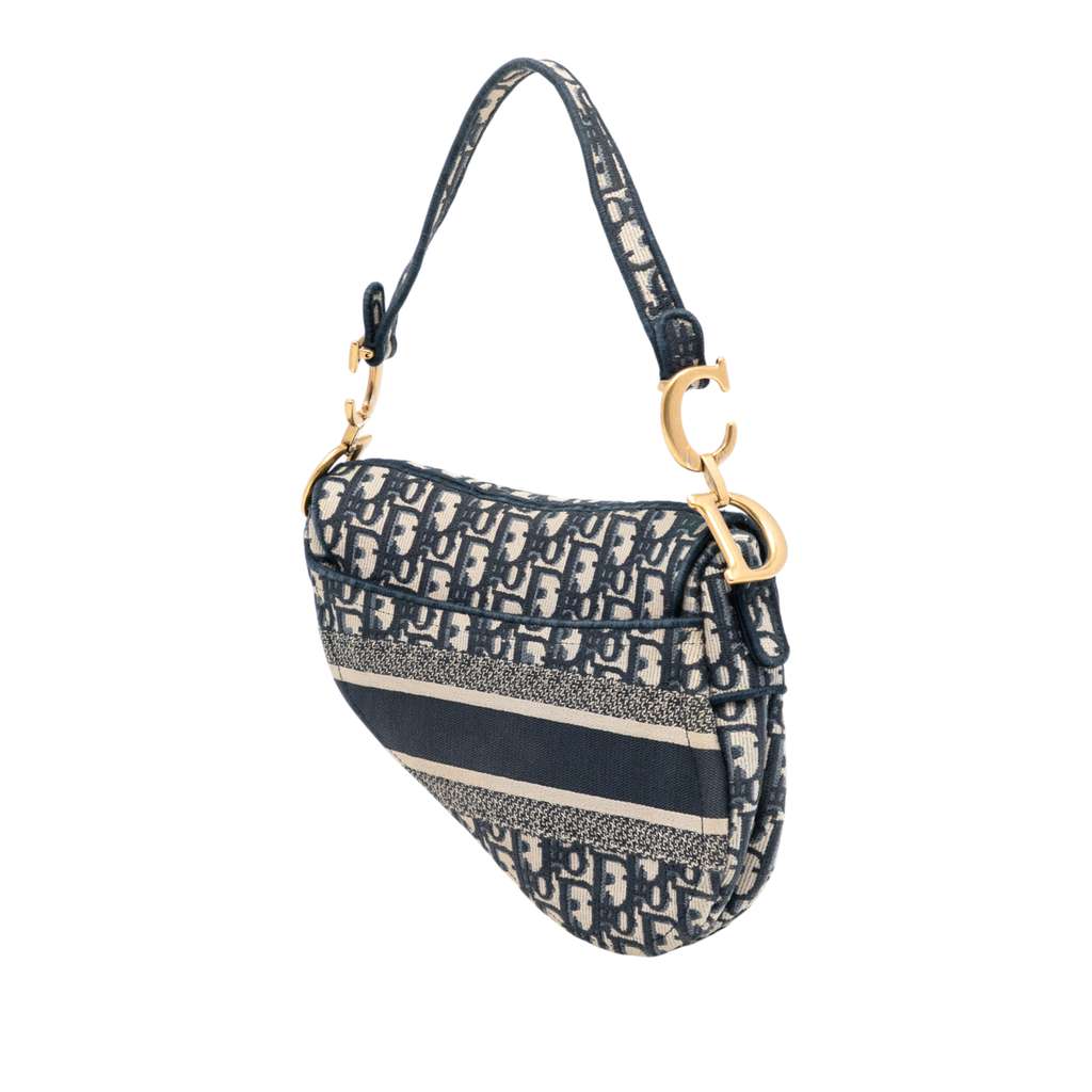 Dior Oblique Embroidered Canvas Saddle Bag - 2