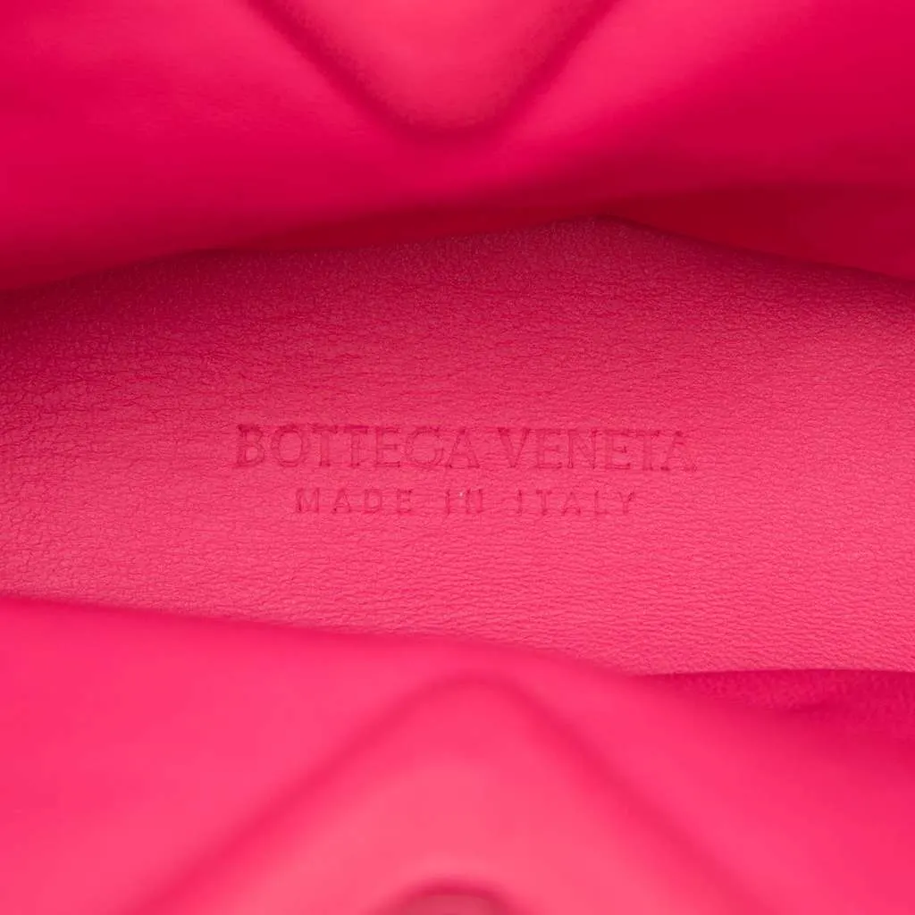 Bottega Veneta Small Boucle Curly Raffia The Point Triangle Satchel Pink Very good - Box View